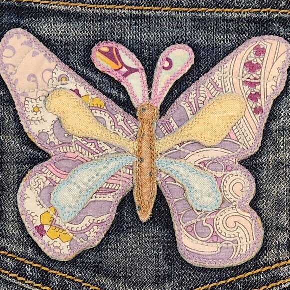 Frankie B Patchwork Edition Boot Cut Low Rise Jeans in size 2 - Picture 15 of 15